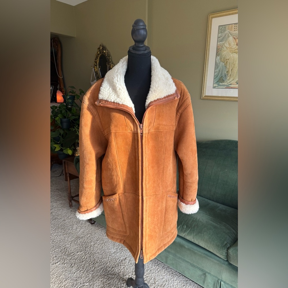 Friitala of Finland leather and shearling coat